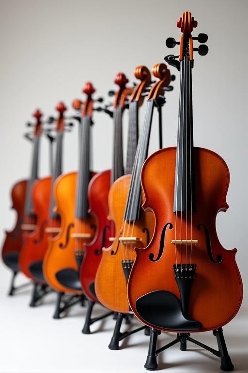 Guitar and violin rental display at TalaRhythm Academy