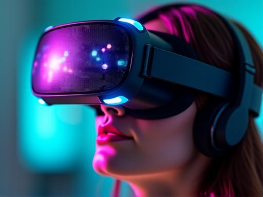 Virtual reality music learning experience with VR headset